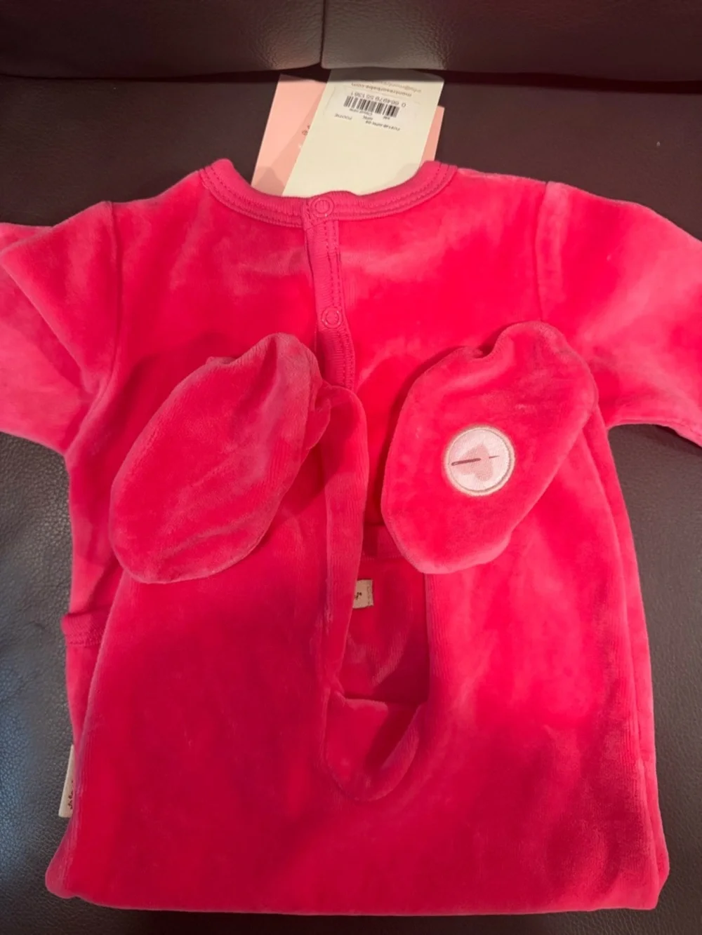 Mon Trésor velour sleeper 9 Months NWT